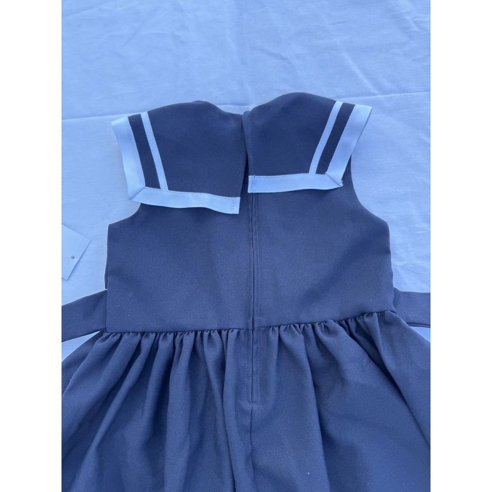 New Bonnie Jean Girls Nautical Sailor Navy Blue Party Dress Toddler 3T - Picture 14 of 15